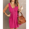 image:imageBTFBM Summer Dresses for Women 2026 Spring Clothes Sleeveless Crewneck Beach Vacation Outfits Mini Flowy Sun DressButtons Rose Red