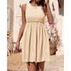 image:imageBTFBM Summer Dresses for Women 2026 Spring Clothes Sleeveless Crewneck Beach Vacation Outfits Mini Flowy Sun DressSolid Apricot