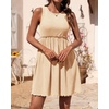 image:imageBTFBM Summer Dresses for Women 2026 Spring Clothes Sleeveless Crewneck Beach Vacation Outfits Mini Flowy Sun DressSolid Apricot