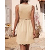 image:imageBTFBM Summer Dresses for Women 2026 Spring Clothes Sleeveless Crewneck Beach Vacation Outfits Mini Flowy Sun DressSolid Apricot