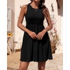 image:imageBTFBM Summer Dresses for Women 2026 Spring Clothes Sleeveless Crewneck Beach Vacation Outfits Mini Flowy Sun DressSolid Black