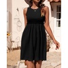 image:imageBTFBM Summer Dresses for Women 2026 Spring Clothes Sleeveless Crewneck Beach Vacation Outfits Mini Flowy Sun DressSolid Black