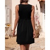 image:imageBTFBM Summer Dresses for Women 2026 Spring Clothes Sleeveless Crewneck Beach Vacation Outfits Mini Flowy Sun DressSolid Black