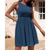 image:imageBTFBM Summer Dresses for Women 2026 Spring Clothes Sleeveless Crewneck Beach Vacation Outfits Mini Flowy Sun DressSolid Blue