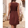 image:imageBTFBM Summer Dresses for Women 2026 Spring Clothes Sleeveless Crewneck Beach Vacation Outfits Mini Flowy Sun DressSolid Dark Brown
