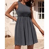 image:imageBTFBM Summer Dresses for Women 2026 Spring Clothes Sleeveless Crewneck Beach Vacation Outfits Mini Flowy Sun DressSolid Dark Grey