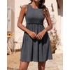 image:imageBTFBM Summer Dresses for Women 2026 Spring Clothes Sleeveless Crewneck Beach Vacation Outfits Mini Flowy Sun DressSolid Dark Grey