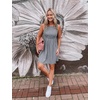 image:imageBTFBM Summer Dresses for Women 2026 Spring Clothes Sleeveless Crewneck Beach Vacation Outfits Mini Flowy Sun DressSolid Light Grey