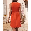 image:imageBTFBM Summer Dresses for Women 2026 Spring Clothes Sleeveless Crewneck Beach Vacation Outfits Mini Flowy Sun DressSolid Orange