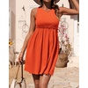 image:imageBTFBM Summer Dresses for Women 2026 Spring Clothes Sleeveless Crewneck Beach Vacation Outfits Mini Flowy Sun DressSolid Orange