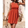 image:imageBTFBM Summer Dresses for Women 2026 Spring Clothes Sleeveless Crewneck Beach Vacation Outfits Mini Flowy Sun DressSolid Orange Red