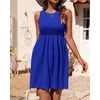 image:imageBTFBM Summer Dresses for Women 2026 Spring Clothes Sleeveless Crewneck Beach Vacation Outfits Mini Flowy Sun DressSolid Royal Blue