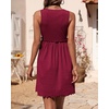 image:imageBTFBM Summer Dresses for Women 2026 Spring Clothes Sleeveless Crewneck Beach Vacation Outfits Mini Flowy Sun DressSolid Wine Red