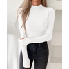 image:imageBTFBM Turtleneck Tops for Women Thumbhole Long Sleeve Shirts  Lightweight Fleece Lining Casual Basic Layering Top Slim Fit Stretch Winter Thermal Underwear 2026 Fall Fashion ClothingWhite