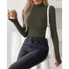 image:imageBTFBM Turtleneck Tops for Women Thumbhole Long Sleeve Shirts  Lightweight Fleece Lining Casual Basic Layering Top Slim Fit Stretch Winter Thermal Underwear 2026 Fall Fashion ClothingArmy Green