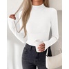 image:imageBTFBM Turtleneck Tops for Women Thumbhole Long Sleeve Shirts  Lightweight Fleece Lining Casual Basic Layering Top Slim Fit Stretch Winter Thermal Underwear 2026 Fall Fashion ClothingWhite