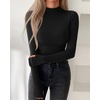 image:imageBTFBM Turtleneck Tops for Women Thumbhole Long Sleeve Shirts  Lightweight Fleece Lining Casual Basic Layering Top Slim Fit Stretch Winter Thermal Underwear 2026 Fall Fashion ClothingBlack