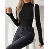 image:imageBTFBM Turtleneck Tops for Women Thumbhole Long Sleeve Shirts  Lightweight Fleece Lining Casual Basic Layering Top Slim Fit Stretch Winter Thermal Underwear 2026 Fall Fashion ClothingBlack