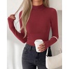 image:imageBTFBM Turtleneck Tops for Women Thumbhole Long Sleeve Shirts  Lightweight Fleece Lining Casual Basic Layering Top Slim Fit Stretch Winter Thermal Underwear 2026 Fall Fashion ClothingRed