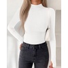 image:imageBTFBM Turtleneck Tops for Women Thumbhole Long Sleeve Shirts  Lightweight Fleece Lining Casual Basic Layering Top Slim Fit Stretch Winter Thermal Underwear 2026 Fall Fashion ClothingWhite