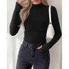 image:imageBTFBM Turtleneck Tops for Women Thumbhole Long Sleeve Shirts  Lightweight Fleece Lining Casual Basic Layering Top Slim Fit Stretch Winter Thermal Underwear 2026 Fall Fashion ClothingBlack
