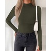 image:imageBTFBM Turtleneck Tops for Women Thumbhole Long Sleeve Shirts  Lightweight Fleece Lining Casual Basic Layering Top Slim Fit Stretch Winter Thermal Underwear 2026 Fall Fashion ClothingArmy Green