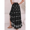 image:imageBTFBM Women 2026 Spring Summer Long Skirts Dress Boho Floral Elastic Waist Split Ruffle High Low Beach Maxi Skirt ClothesXblack