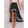 image:imageBTFBM Women 2026 Spring Summer Long Skirts Dress Boho Floral Elastic Waist Split Ruffle High Low Beach Maxi Skirt ClothesXblack