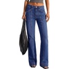 image:imageBTFBM Straight Leg Jeans for Women Stretchy Curve Appeal Pants  Front Seam Little Flare Bootcut Jean High Waisted Denim Pockets Travel Airport Outfits 2026 Trendy Fall Fashion ClothingDark Blue