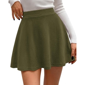 image:imageBTFBM Mini Skirts for Women Trendy Flared Basic Versatile Skorts Skater Tennis Fall Skirt with Shorts Underneath 2026Army Green