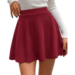 image:imageBTFBM Mini Skirts for Women Trendy Flared Basic Versatile Skorts Skater Tennis Fall Skirt with Shorts Underneath 2026Burgundy