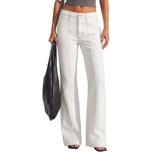 image:imageBTFBM Straight Leg Jeans for Women Stretchy Curve Appeal Pants  Front Seam Little Flare Bootcut Jean High Waisted Denim Pockets Travel Airport Outfits 2026 Trendy Fall Fashion ClothingWhite