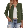 image:imageBTFBM Cardigan Sweaters for Women 2026 Fall Clothes Long Sleeve Button Down Open Front Soft Knit Lightweight SweaterArmy Green
