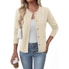 image:imageBTFBM Cardigan Sweaters for Women 2026 Fall Clothes Long Sleeve Button Down Open Front Soft Knit Lightweight SweaterBeige