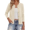 image:imageBTFBM Cardigan Sweaters for Women 2026 Fall Clothes Long Sleeve Button Down Open Front Soft Knit Lightweight SweaterBeige