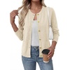 image:imageBTFBM Cardigan Sweaters for Women 2026 Fall Clothes Long Sleeve Button Down Open Front Soft Knit Lightweight SweaterBeige