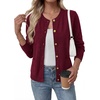 image:imageBTFBM Cardigan Sweaters for Women 2026 Fall Clothes Long Sleeve Button Down Open Front Soft Knit Lightweight SweaterBurgundy