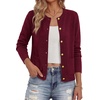 image:imageBTFBM Cardigan Sweaters for Women 2026 Fall Clothes Long Sleeve Button Down Open Front Soft Knit Lightweight SweaterBurgundy