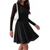 image:imageBTFBM Womens Mini Dress Sheer Mesh Long Sleeve Flowy A Line Casual Cocktail Party Going Out Dresses 2026 Fall FashionBlack