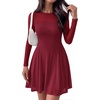 image:imageBTFBM Womens Mini Dress Sheer Mesh Long Sleeve Flowy A Line Casual Cocktail Party Going Out Dresses 2026 Fall FashionBurgundy