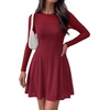 image:imageBTFBM Womens Mini Dress Sheer Mesh Long Sleeve Flowy A Line Casual Cocktail Party Going Out Dresses 2026 Fall FashionBurgundy