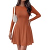 image:imageBTFBM Womens Mini Dress Sheer Mesh Long Sleeve Flowy A Line Casual Cocktail Party Going Out Dresses 2026 Fall FashionCaramel