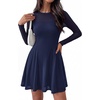 image:imageBTFBM Womens Mini Dress Sheer Mesh Long Sleeve Flowy A Line Casual Cocktail Party Going Out Dresses 2026 Fall FashionNavy Blue