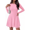 image:imageBTFBM Womens Mini Dress Sheer Mesh Long Sleeve Flowy A Line Casual Cocktail Party Going Out Dresses 2026 Fall FashionPink