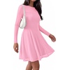 image:imageBTFBM Womens Mini Dress Sheer Mesh Long Sleeve Flowy A Line Casual Cocktail Party Going Out Dresses 2026 Fall FashionPink