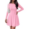 image:imageBTFBM Womens Mini Dress Sheer Mesh Long Sleeve Flowy A Line Casual Cocktail Party Going Out Dresses 2026 Fall FashionPink