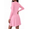 image:imageBTFBM Womens Mini Dress Sheer Mesh Long Sleeve Flowy A Line Casual Cocktail Party Going Out Dresses 2026 Fall FashionPink