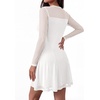 image:imageBTFBM Womens Mini Dress Sheer Mesh Long Sleeve Flowy A Line Casual Cocktail Party Going Out Dresses 2026 Fall FashionWhite