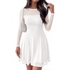 image:imageBTFBM Womens Mini Dress Sheer Mesh Long Sleeve Flowy A Line Casual Cocktail Party Going Out Dresses 2026 Fall FashionWhite