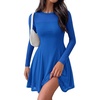 image:imageBTFBM Womens Mini Dress Sheer Mesh Long Sleeve Flowy A Line Casual Cocktail Party Going Out Dresses 2026 Fall FashionBlue